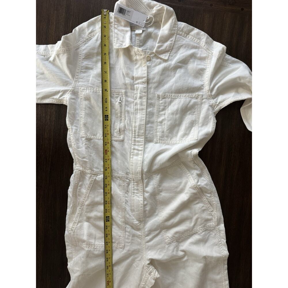 OUTERKNOWN Station Jumpsuit Womens Small One Piece Organic Cotton Linen In Salt - Picture 9 of 11